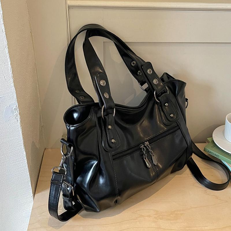 Fashion Faux Leather Handbag Women's Zipper Pockets Crossbody Bag Large Capacity Work Shopping and Meeting Friends Ladies' Holiday Gifts