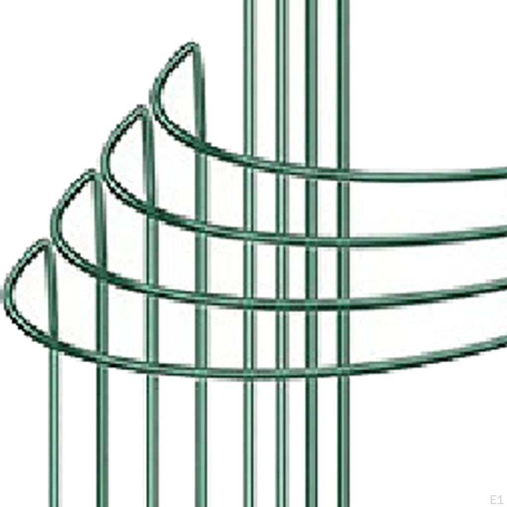 8 Pieces Plant Support Stakes Metal Garden Rings Half Round Easy To Install Stake for