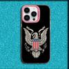 America USA Flag Phone Case For iPhone 16,15,14,13,12,11,Mini,Pro,MAX Pink Matte Silicone Cover