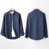 Men's Casual Long Sleeve Cotton Linen Shirt with Turn-Down Collar - Lightweight, Loose Fit for Spring & Autumn.