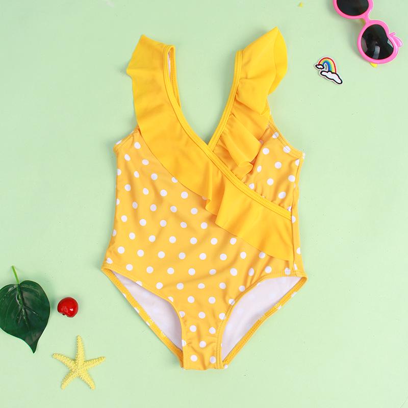 Comfortable Girls' One-Piece Swimsuit with Ruffles and High Elasticity - Multiple Styles Available