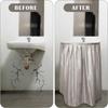 Washable Under Sink Curtain Removable Bathroom Vanity Cover Bathroom Sink Skirt  Laundry Room