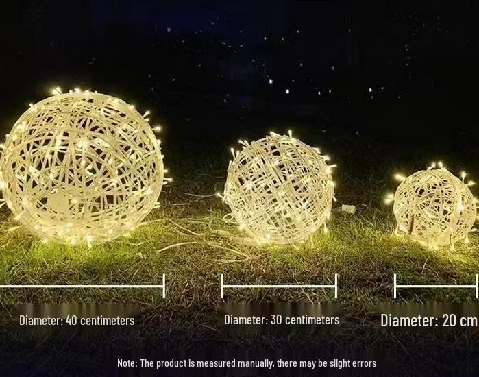 Outdoor Waterproof LED Rattan Ball String Lights for Tree Decoration - Flashing Holiday Lighting for Christmas and Spring Festival