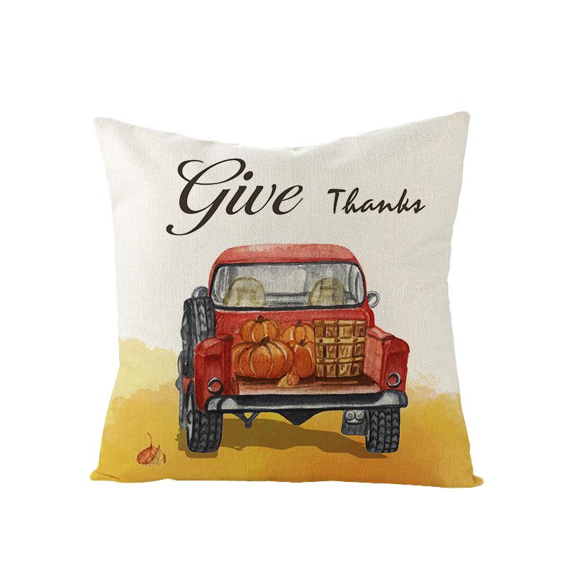APolyester Pillowcase New Autumn Pumpkin Print Sofa Pillow Cushion Home Cushion