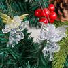 Christmas Angel Ornaments 4Pcs Winged Hanging Ornaments, Clear Figurines, Indoor Holiday Accents Tree Decor, Seasonal Home Party Supplies Transparent