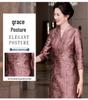 Autumn 2025 Elegant Toasting Dress for Mother-in-Law - Stylish Formal Attire for Middle-Aged and Elderly Women
