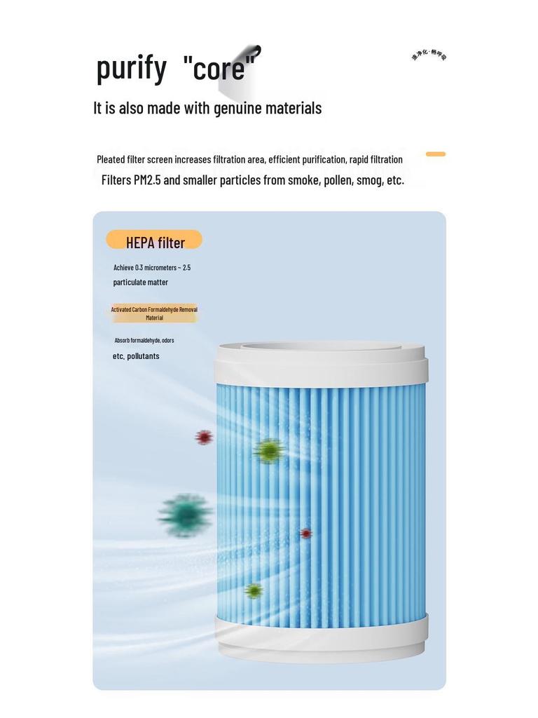 Household Air Purifier with Negative Ion, Baby-Safe, Removes Formaldehyde, Filters Cat Hair and Dust, Eliminates Indoor Smoke Odor.