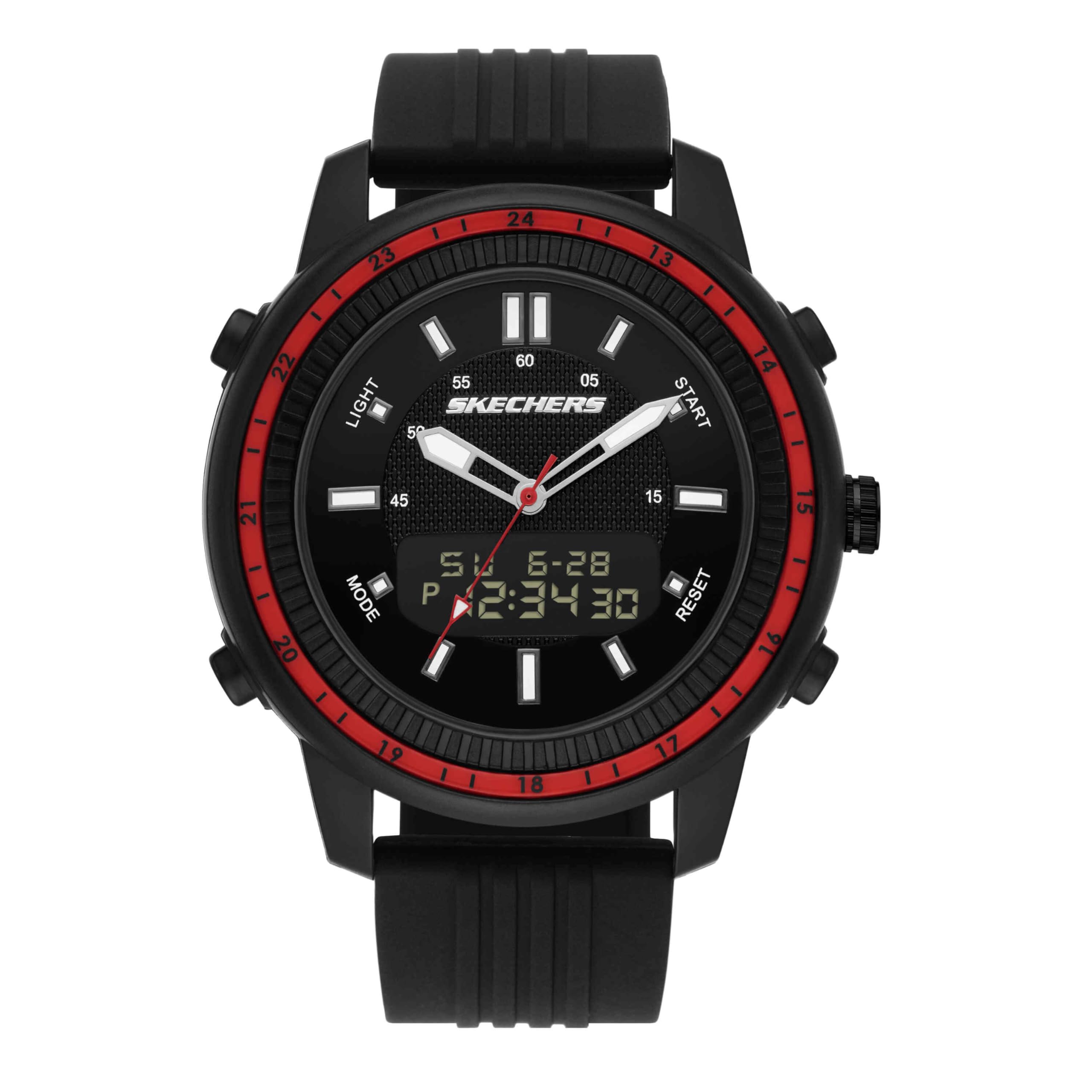 Skechers Silicone Watch SR5154 Men s Analog-Digital чёрный