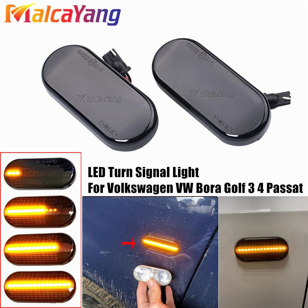 2PCS Led Dynamic Side Marker Turn Signal Light Sequential Blinker Light For VW Golf 3 4 MK3 MK4 Passat 3BG Polo 6N 9N Bora Vento
