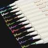 Pearlescent 12-color Paint Pen, Metallic Soft Drawing Pen, Colored Soft-tipped Pen, Brush Pen, DIY Photo Album, Black Card Paper Planner Pen