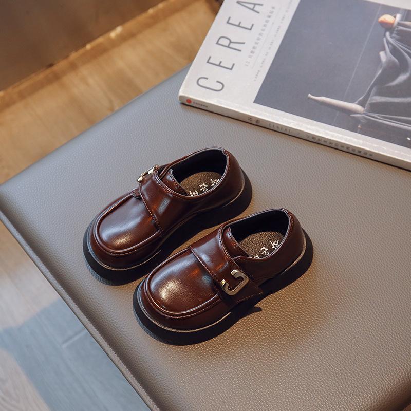 New Unisex Fashion Simple Leather Shoe Breath Casual Girl Shoe Versatile Thick Soled Princess Shoes Trendy Elegant Child Shoes