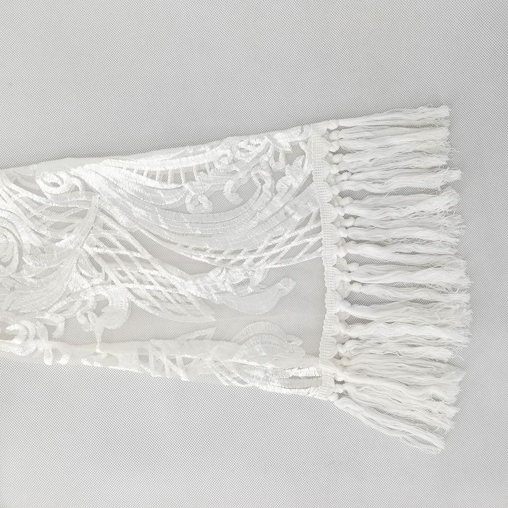 Elegant Lace Embroidery Tassel Evening Dress - Women's Two-Piece Set