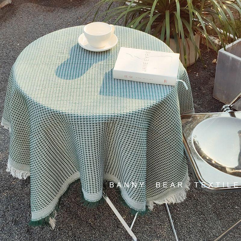 Nordic Waffle Weave Tablecloth With Thick Cotton Fabric For Home Dining Decor