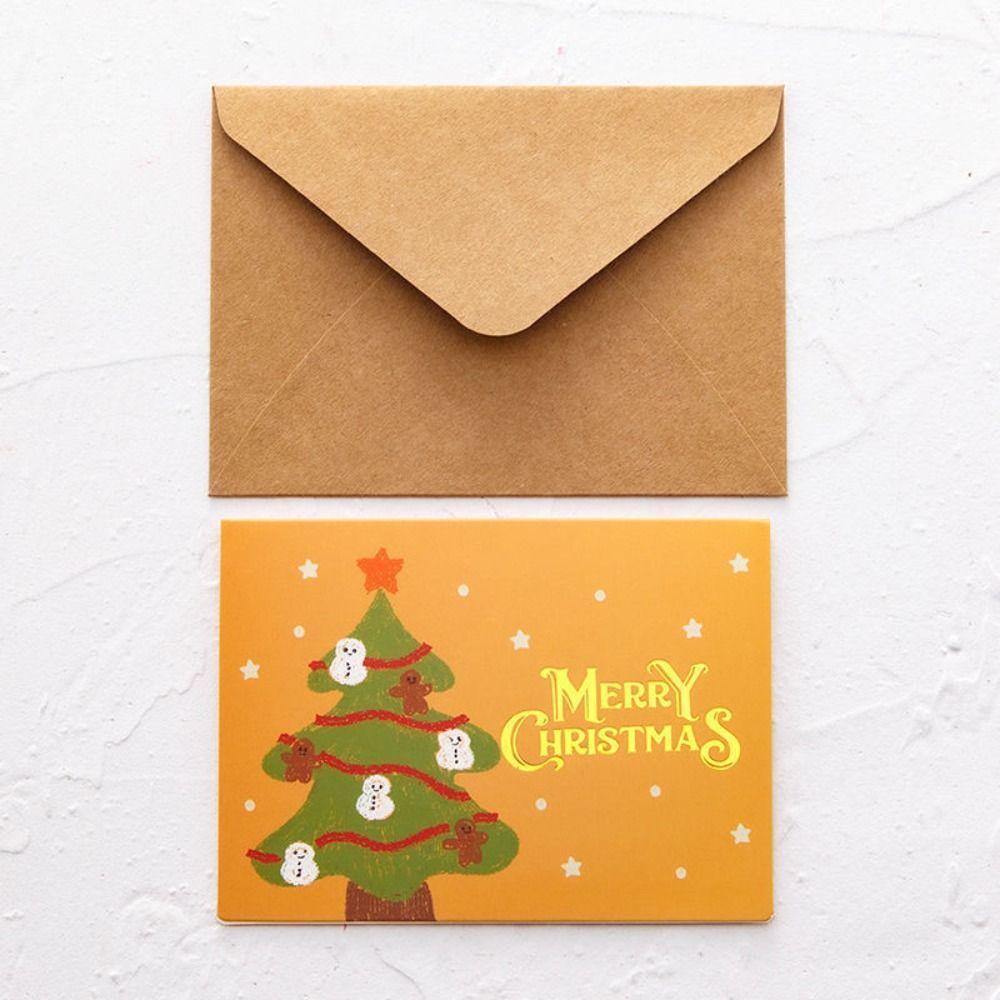 Christmas Tree Bell Elk Christmas Gift Gratitude Card Thank You Blessing Card  Party Favors Gifts