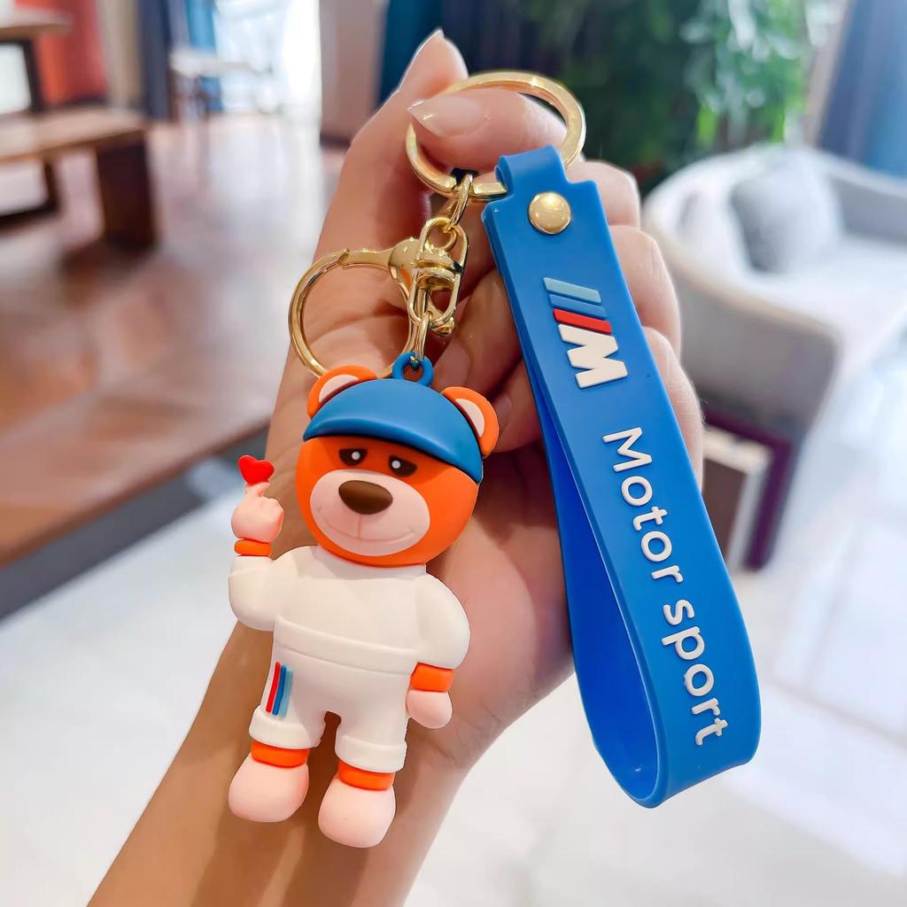 M Power Car Keychain Cute Bear Pendant Gift Key Ring For BMW M3 M4 M5 G42 G30 G20 E39 E36 E87 E53 F44 F07 F34 G15 G16 G23 G22 bzdn55