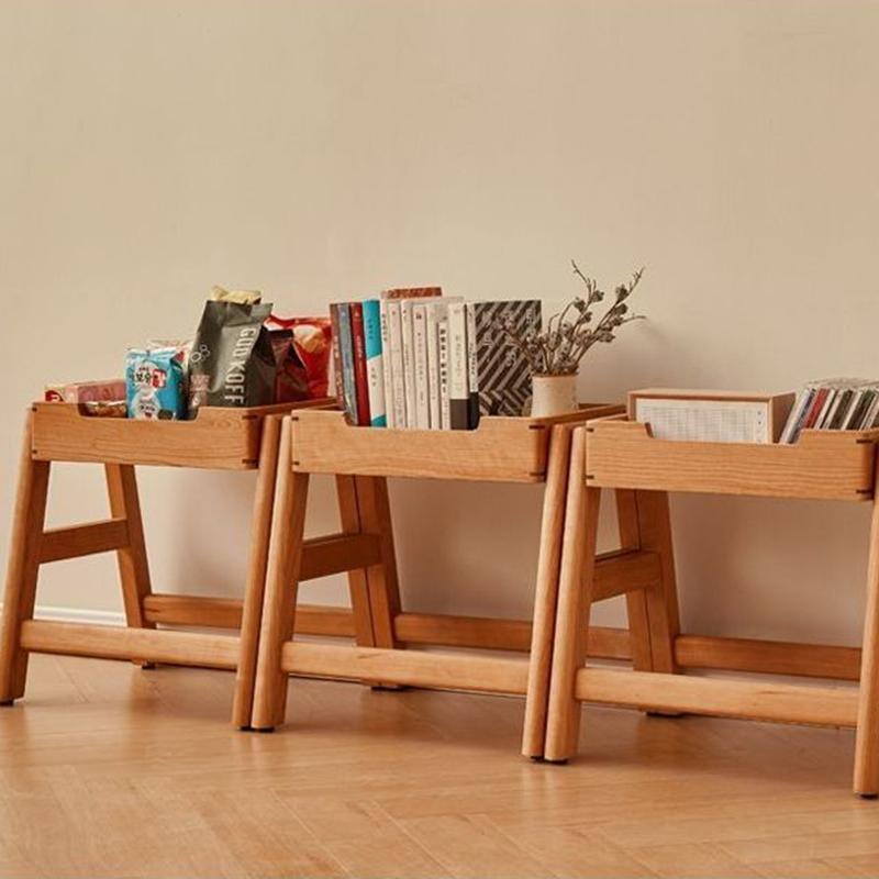 Wooden Ottomans Multifunctional Storage Stools Nordic Rectangular Shoe Changing Stools Living Room Footrests Modern Design