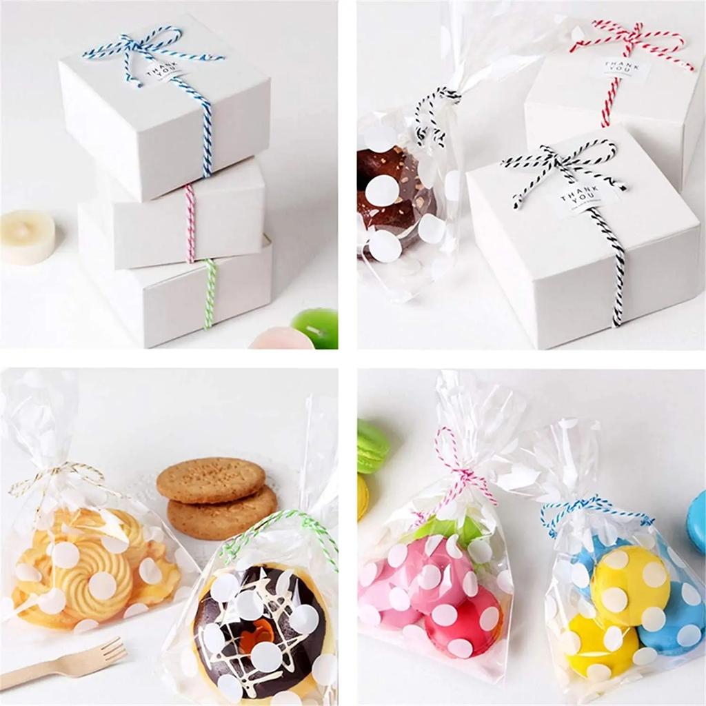 100M/Roll Cotton Bakers Twine String Cord Rope Two-color Craft Twine Home Textile Gift Packaging Christmas Wedding Decor