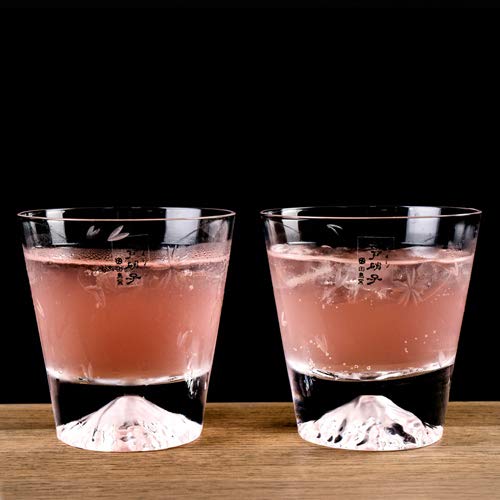 Fuji Fuji Glass Sakura Fuji Rock Glass Pair Set Set of 2 Edo Glass Fuji [Mt. Glass] [Tajima Glass] Mt. TG16-015-RS Mt. Mt.