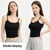 Women's Ribbed Lace Camisole with with Built-in Bra Pads and Buttons,Slim Fit Tank for Women