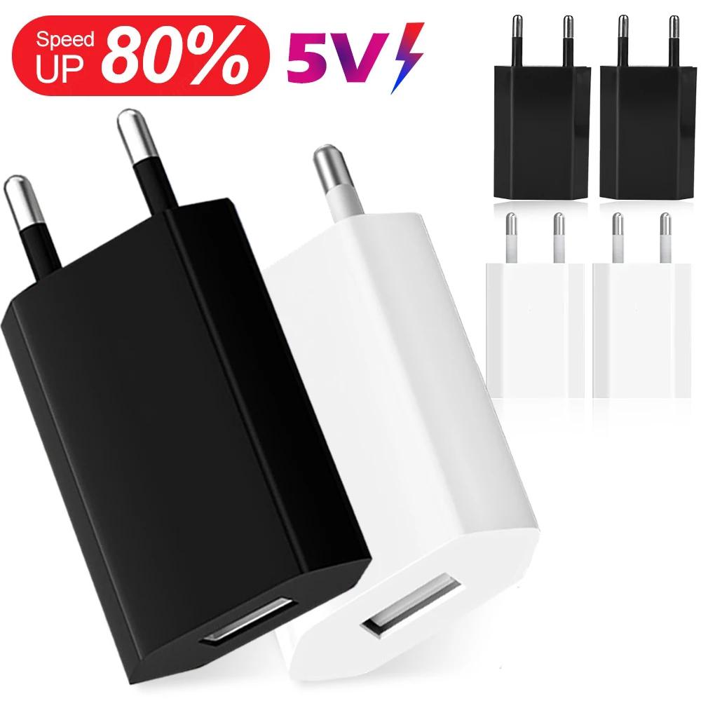 1-5 Stück EU-Stecker USB-Wandladegerät Für iPhone iPad Samsung Xiaomi Huawei Honor Google Universal 5V 1A Telefonladegerät Netzteil