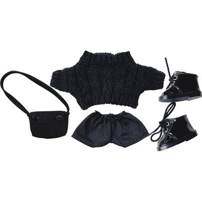 YUYAKESHI Doll Cotton Doll Clothes 20CM Doll Clothes Change of Clothes Twist Sweater Black Plush Sweater for Dolls Doll Clothes Set Shorts (Sweater +