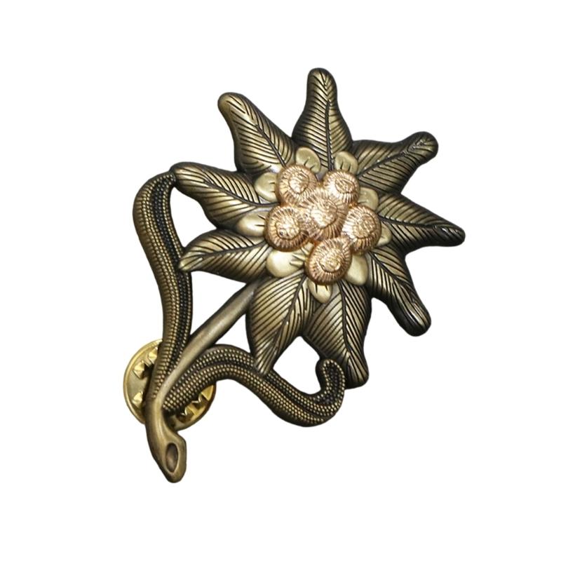 German Armys 2w II Edelwise Badge German Mountain Troops Lapel Pin Edelwise Brooch Pin Decorative Badge for Women Men