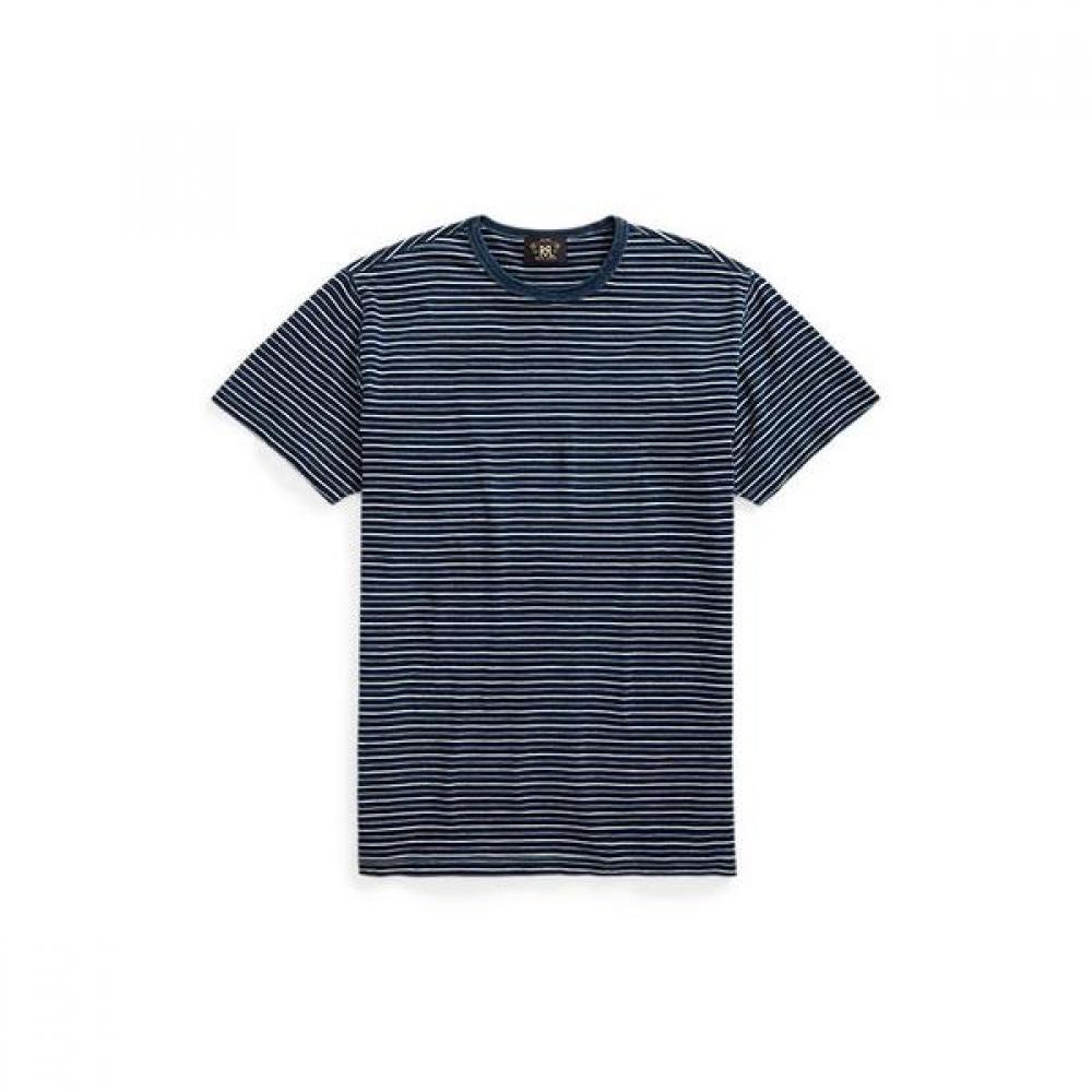 Rrl Indigo STripe Jersey T shirT mnrrTsh1n820115410 S