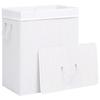 VidaXL Panier à linge avec 2 sections bambou blanc 100 L 320744
