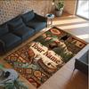 Forest Nature Theme Crystal Velvet Rug Personalized Custom Name Text Soft Floor Mat Home Decor