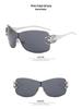 2022 Women's Frameless Rhinestone Fashion Sunglasses, One-Piece Large Frame Design