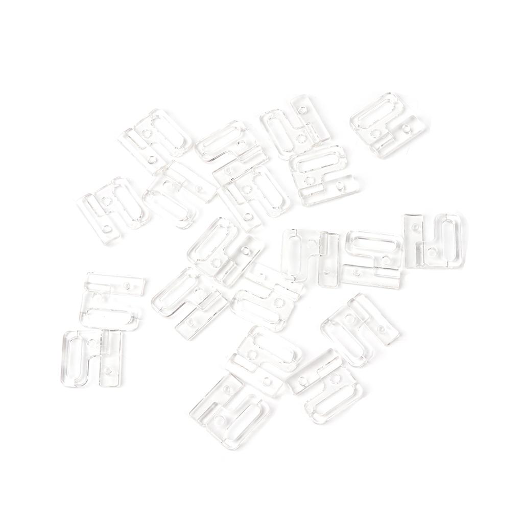 10 пластиковых прямоугольных крючков и застежек для шитья на бюстгальтере для купальника БИКИНИ 14 прозрачный