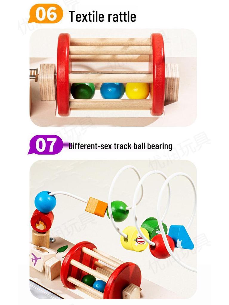 Wooden Busy Board: Multifunctional Activity Table for Toddlers, Bead Maze & Early Education Toy