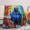 1PC Bohemian style Print FlAannel Blanket, High quality Comfortable for All Seasons, Home Decor, Warmth and Comfort