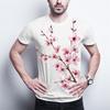 Japanese Cherry Blossom Pattern T Shirts Simple Fashion Streetwear 3D Floral Printed T-shirts Summer Casual Loose Men Women Tees