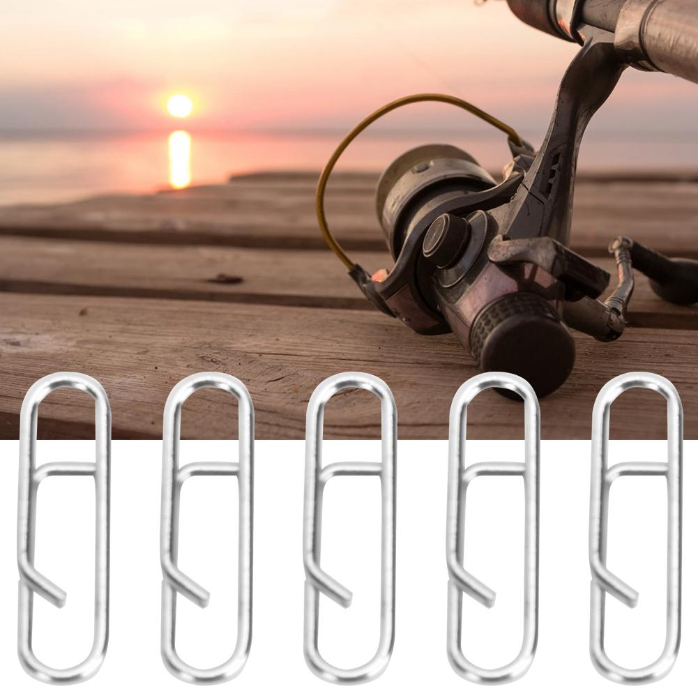 100 pcs Stainless Steel Oval Pin Powerful Fast Link Clip Fishing Tackle Interlock AccessoriesS