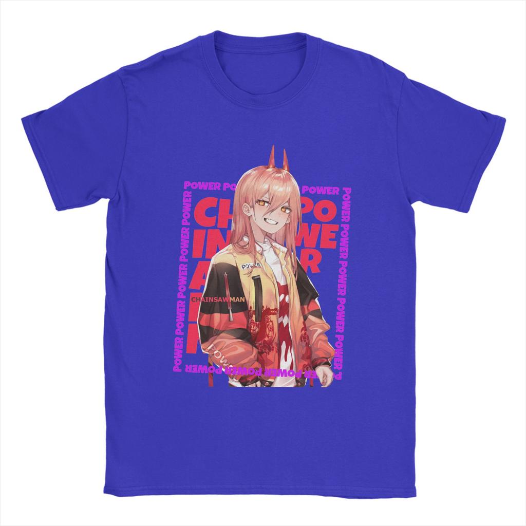 Men's T-Shirts Power Chainsaw Man Manga Leisure Cotton Tees Short Sleeve Chainsawman T Shirt O Neck Clothing Original