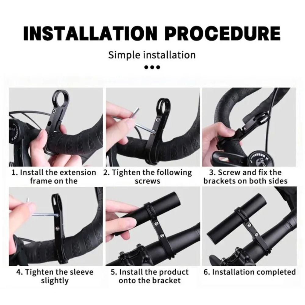 Aluminum Alloy Bicycle Handlebar Extender Multifunctional Black Handlebar Extension Bracket Bicycle Extension Frame
