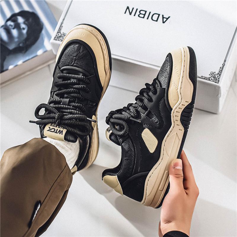 

Men s shoes 2025 new spring breathable sports board shoes wear-resistant soft-soled casual shoes trend versatile little white shoes men 44 чёрный