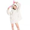 Kids Wearable Blanket Hooded Sweatshirt Cozy Cotton TV Fall Winter Home Use