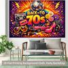 1 Piece of 2D Background Fabric Polyester Background Fabric Featuring Retro Elements from the 1970s and Colorful Elements