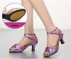 Latin Dance Shoes For Women Mid Heel Sneakers Square Dance Shoes Sandals Square Ballroom Satin Banquet Ladies Shoes