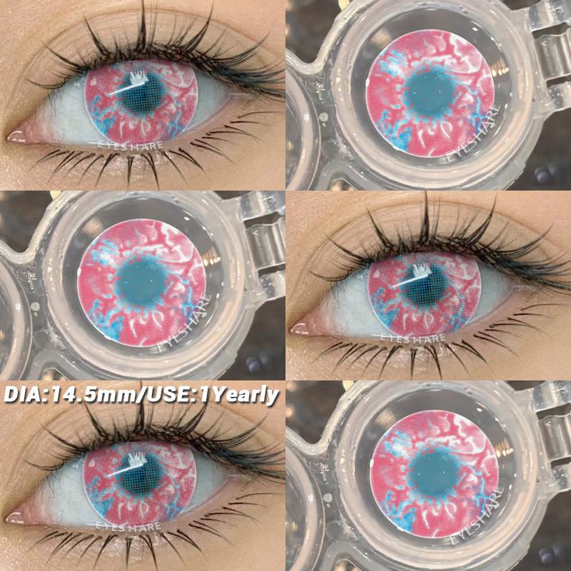 COD EYESHARE RAVEN BLACK Cosplay Contact Lenses Blood-red Halloween Eye Makeup Lens White/Black Crazy Cosplay Softlens