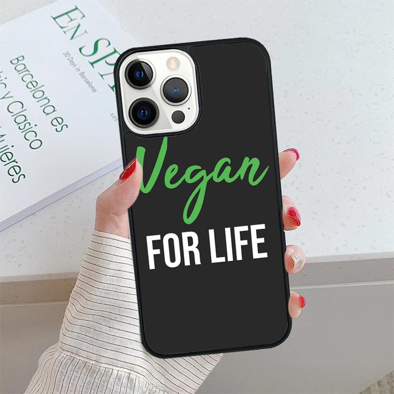 Vegan Vegetarian Phone Case Cover For iPhone 17 Air 15 16 16e 14 13 Pro Coque 12 11 Pro Max For Apple PLUS Fundas