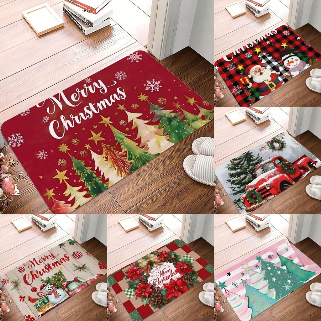 Christmas Welcome Entrance Doormat Home Decor Carpet Indoor Outdoor Floor Mat Living Room Bedroom Bath Kitchen Rug