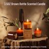 3.5oz Vintage Brown Amber Glass Soy Wax Scented Candle