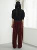MUSE BY ROSE Maren Matte Velvet Wide Pants (Red)