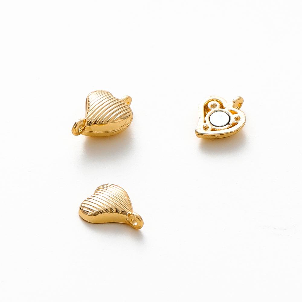 

2/4/6pcs 14K 18K Real Gold Plated Love Shaped Magnetic Clasps For DIY Bracelets Necklaces Jewelry Making Materials 2sets