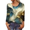 Women's New Button-Down Fashion Printing Long Sleeves T-Shirt Slim Top Casual Tops
