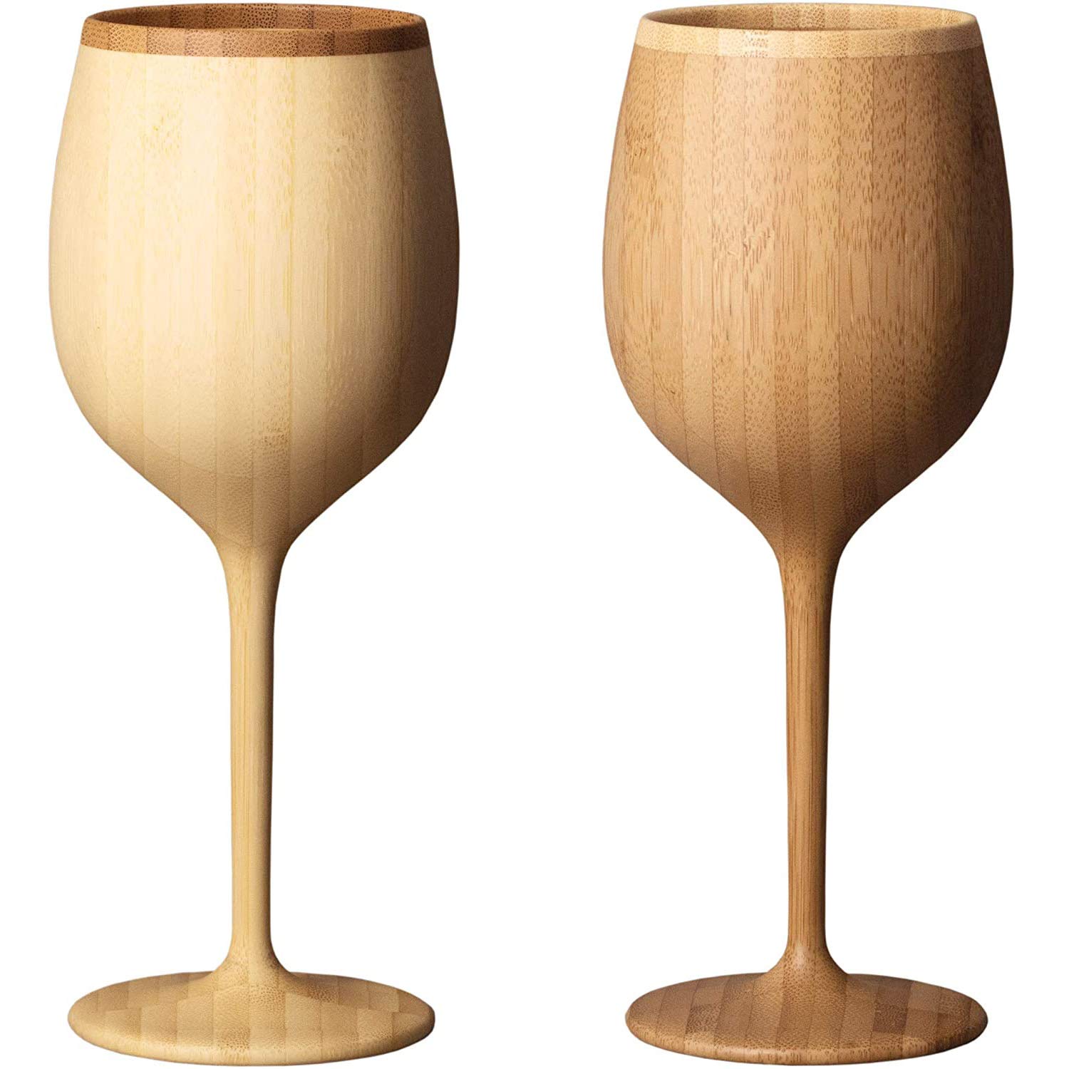 

RIVERET Vessel Wine Glasses, Bordeaux, 270ml, Pair, Bamboo, Dishwasher Safe, White/Brown, RV-122WB