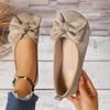 Foreign Trade Large Size Flat Bottom Comfortable Single Shoes Women's 2025 New Bow Solid Color Square Head Versatile Lazy Shoes